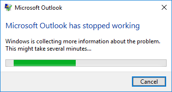 Microsoft Outlook has stopped working