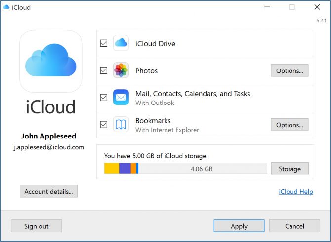 iCloud for Windows 10