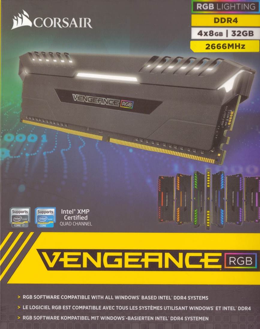 Corsair Venegeance RGB DDR4 RAM box front side